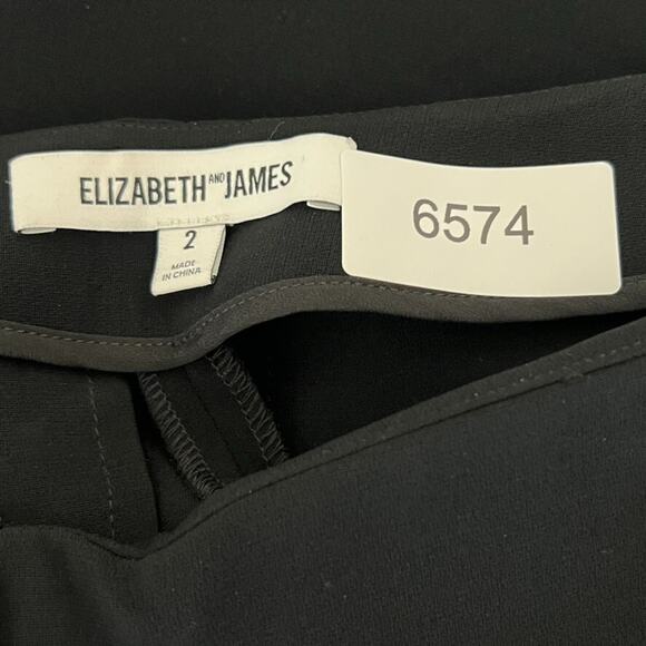 Elizabeth and James Culotte Pants Women's Size 2 Black Polyester Blend Wide Leg - Picture 10 of 16